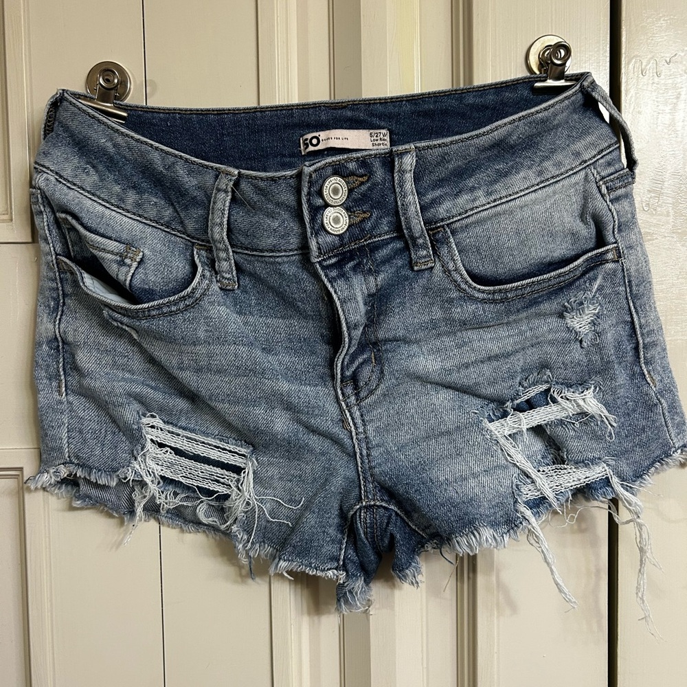 SO Blue Distressed Jean Shorts